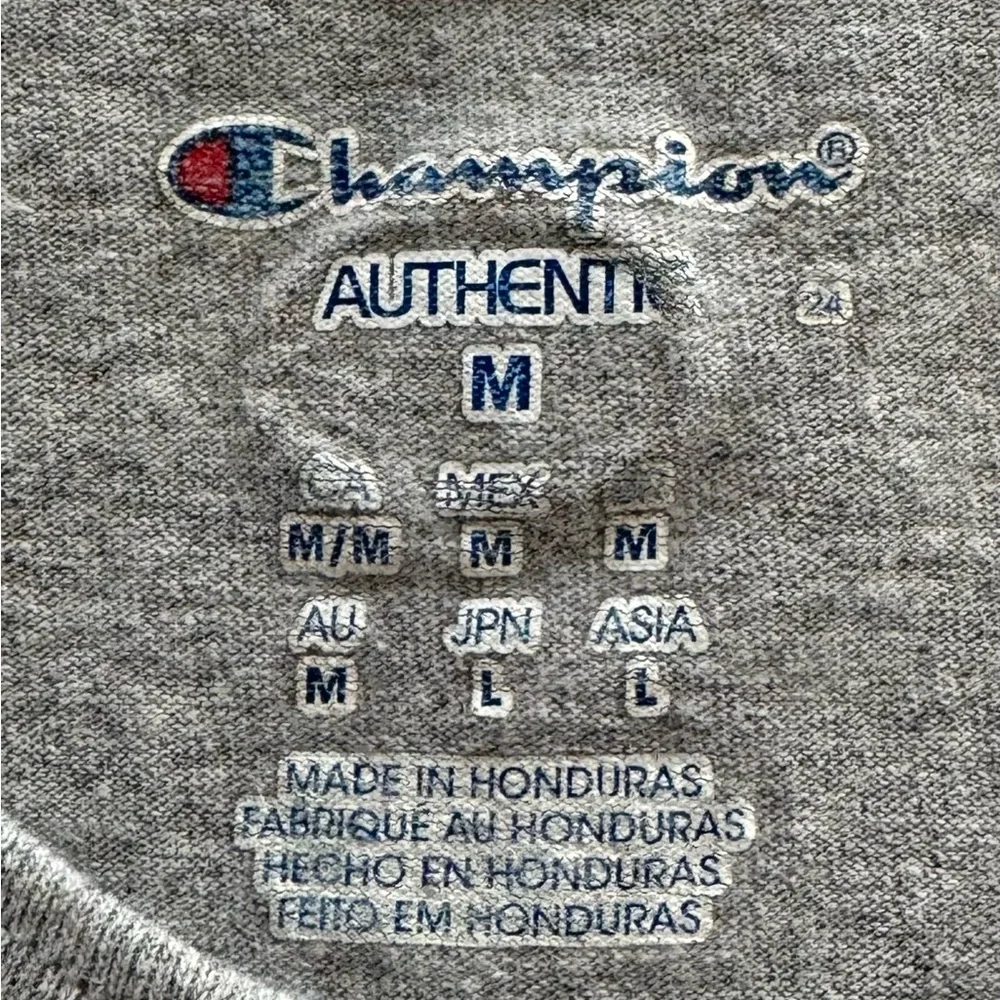 Champion Authentic athletic gray embroidered logo tank top, size M athleisure